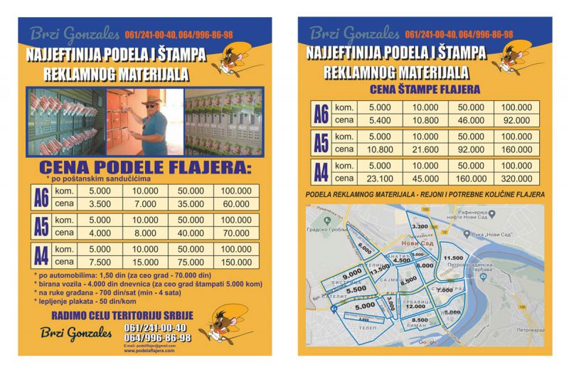 Podela flajera
