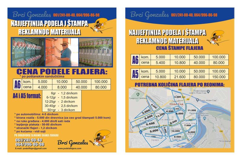 Podela flajera